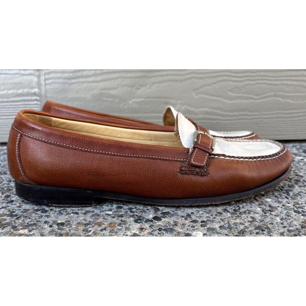 Martin Dingman Classic Diamond Mens 9.5 Buckle Loafer Brown Slip On Shoe